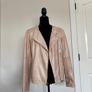 Apt. 9 pink faux leather moto jacket size medium